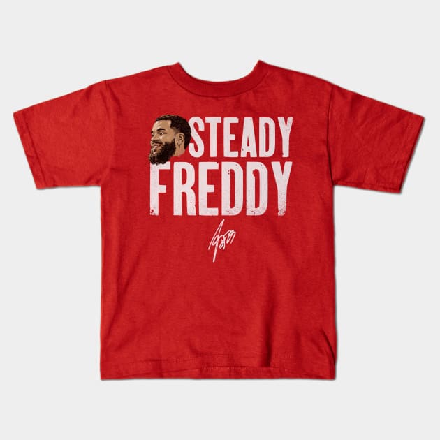 Fred VanVleet Toronto Steady Freddy Kids T-Shirt by MASTER_SHAOLIN